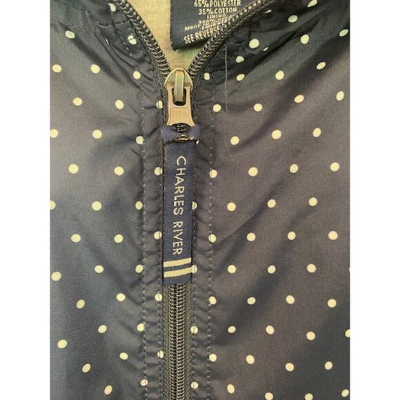 Charles River Windbreaker Chatham Jacket Womens Medium Polka Dot Zipper Pockets - Picture 4 of 9